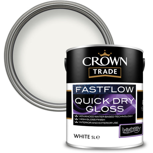 Crown Trade Fastflow Quick Dry Gloss White 5L