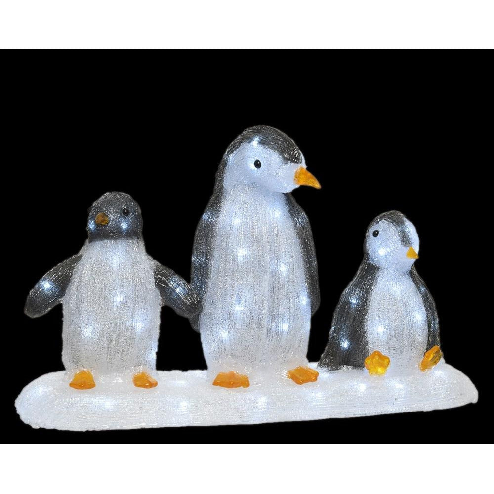 Premier - LED Acrylic Penguin Family - 3pce - Cool White