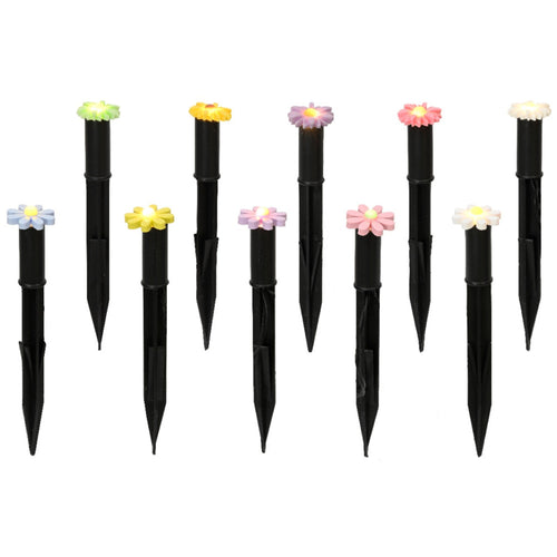 Lumineo LED Solar Flower Stake Lights - Set of 10