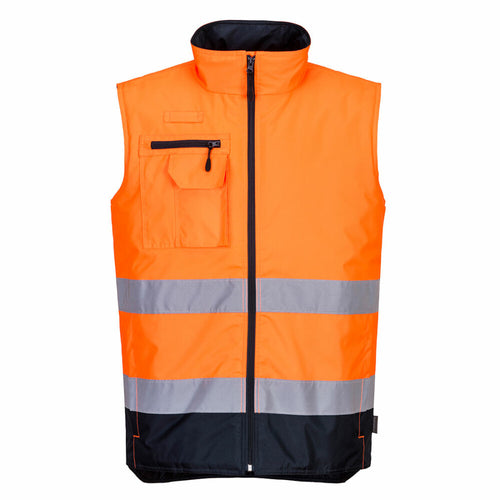 Portwest  - Hi-Vis Two Tone Bodywarmer - Orange/Navy