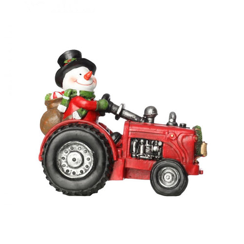 Jingles - Snowman on Tractor - 16cm