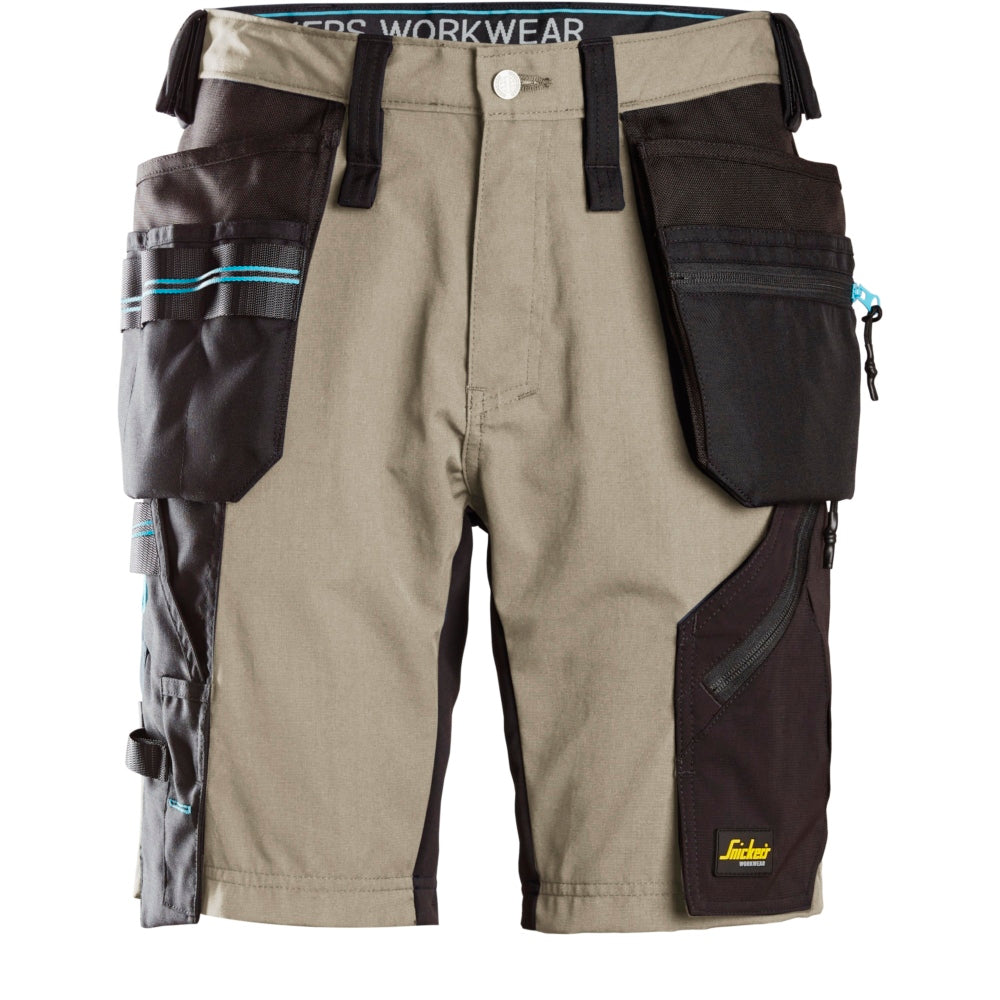 Snickers - LiteWork, 37.5® Work Shorts Holster Pockets - Khaki\\Black