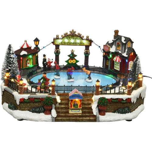 LED Winter Ice Skating Scene - 16.5cm