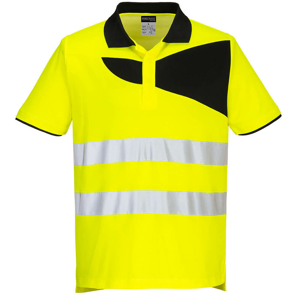Portwest  - PW2 Hi-Vis Polo Shirt S/S - Yellow/Black