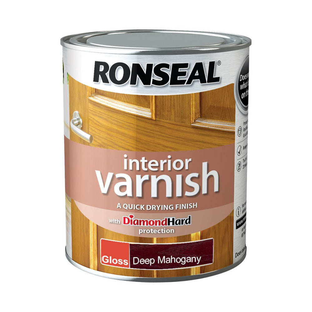 Ronseal Interior Varnish Deep Mahogany Gloss 750ml