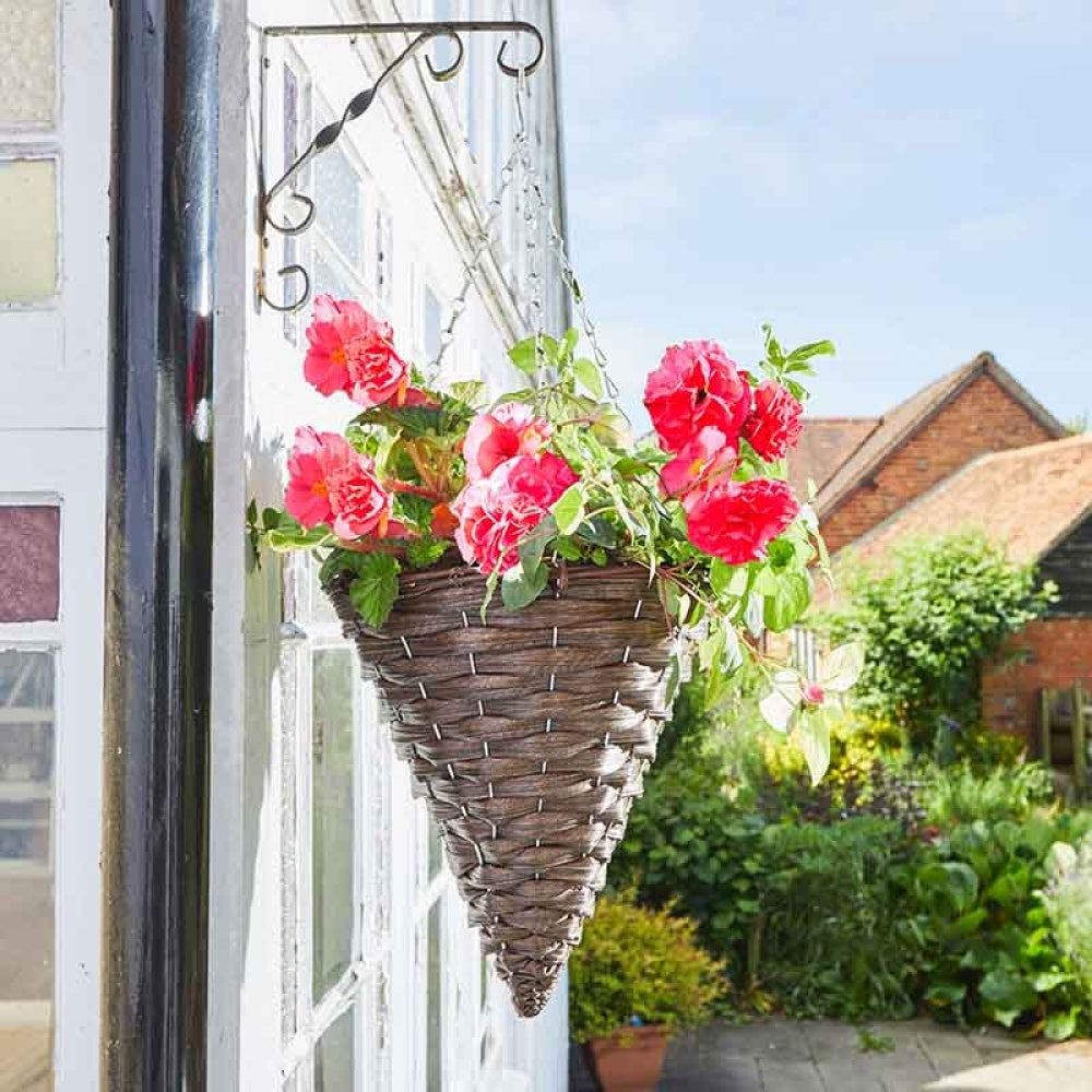 Smart Garden - 14in Hazel Faux Rattan Hanging Cone