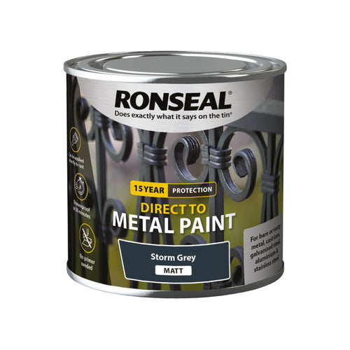 Ronseal Direct to Metal Paint Storm Grey Matt 250ml