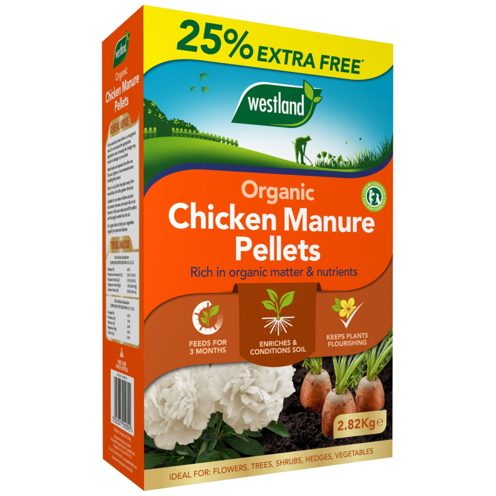 Westland Chicken Manure Pellets 2.25Kg + 25% Extra free