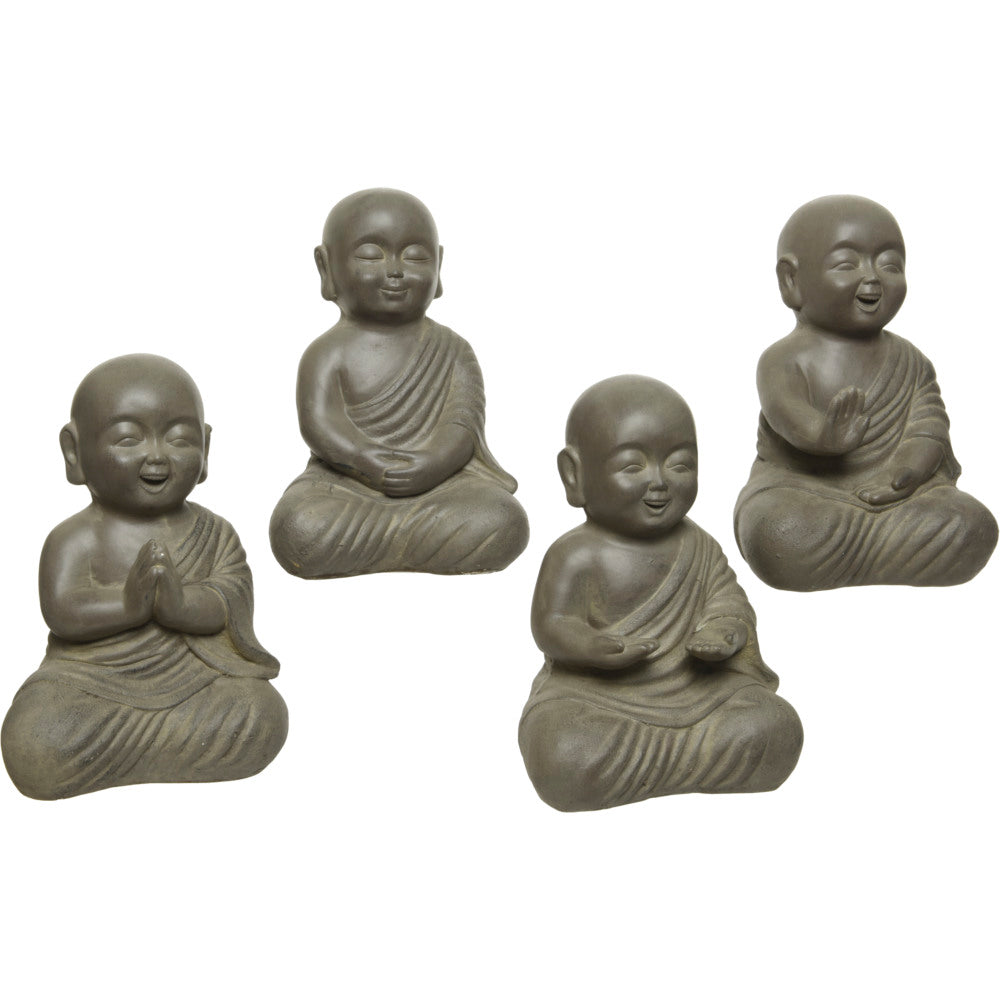 Brown Fibre Clay Buddhas - 35cm