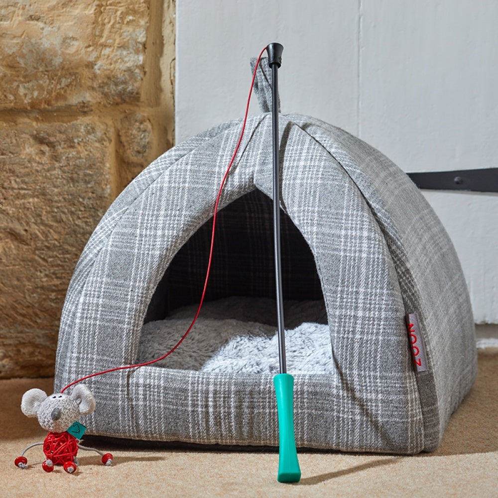 Zoon - Grey Plaid Cat Igloo