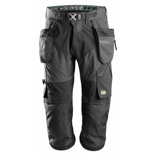 Snickers - FlexiWork, Work Pirate Trousers+ Holster Pockets - Steel grey\\Black