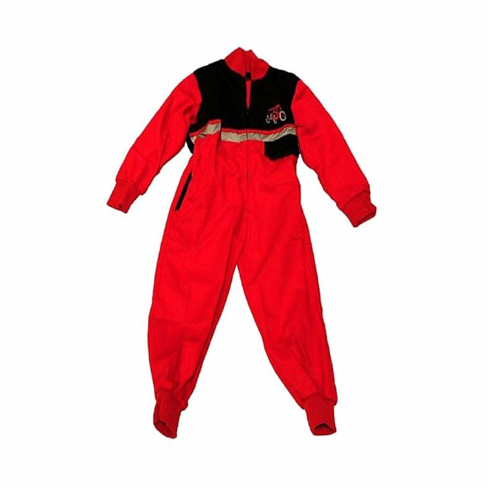 Kids Hi-Vis Tractor Coverall Red/Black - Age 8-9 Years