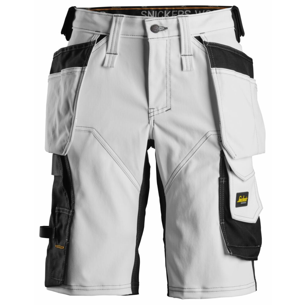 Snickers - AllroundWork, Women's Stretch Shorts Holster Pockets - White\\Black