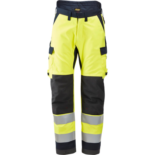 Snickers - ProtecWork, Insulated Trousers, High-Vis Class 2 - High Visibility Yellow - Navy