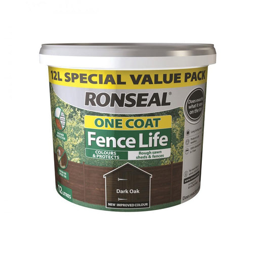 Ronseal - Fencelife One Coat - 12L - Tudor Black Oak