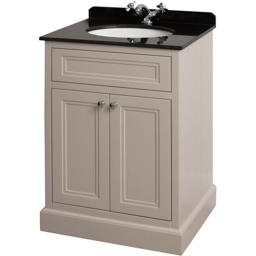 Charlotte 600mm Stone White/Black Marble Unit