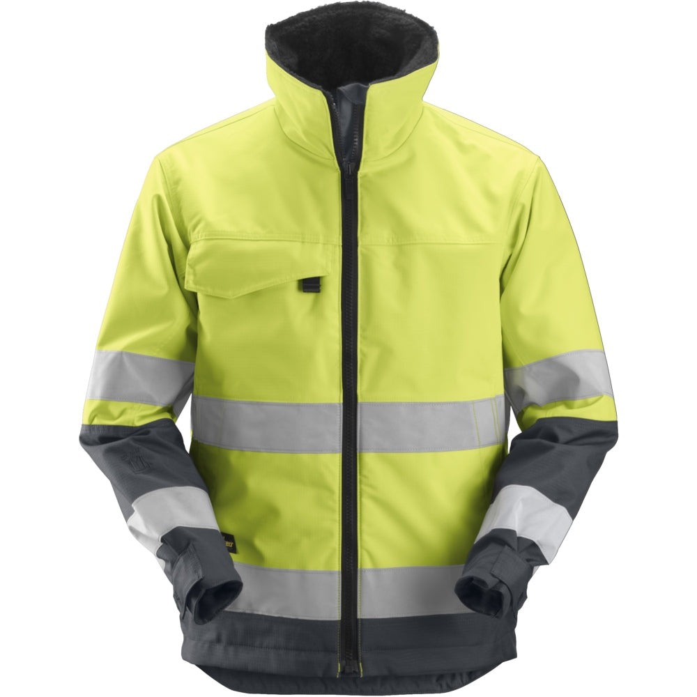 Snickers - Core High-Vis Insulated Jacket Class 3 - High vis yellow\\Steel grey