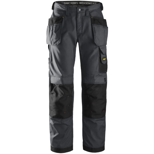 Snickers - Craftsmen Holster Pockets Trousers, Rip-Stop - Steel grey\\Black