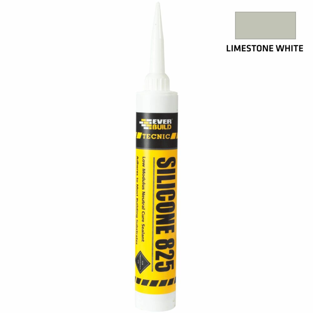 Everbuild Tecnic Silicone 825 Limestone White - 380ml