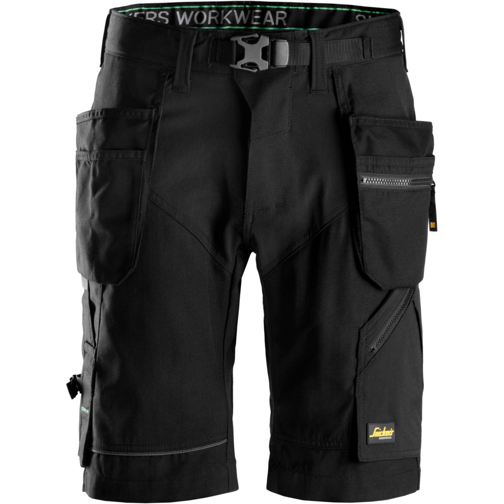 Snickers - FlexiWork, Work Shorts+ Holster Pockets - Black\\Black