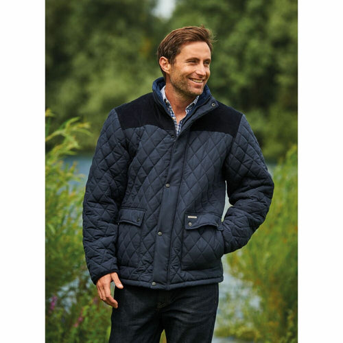 Country Estate Lewis Quilted Jacket Navy - XXL