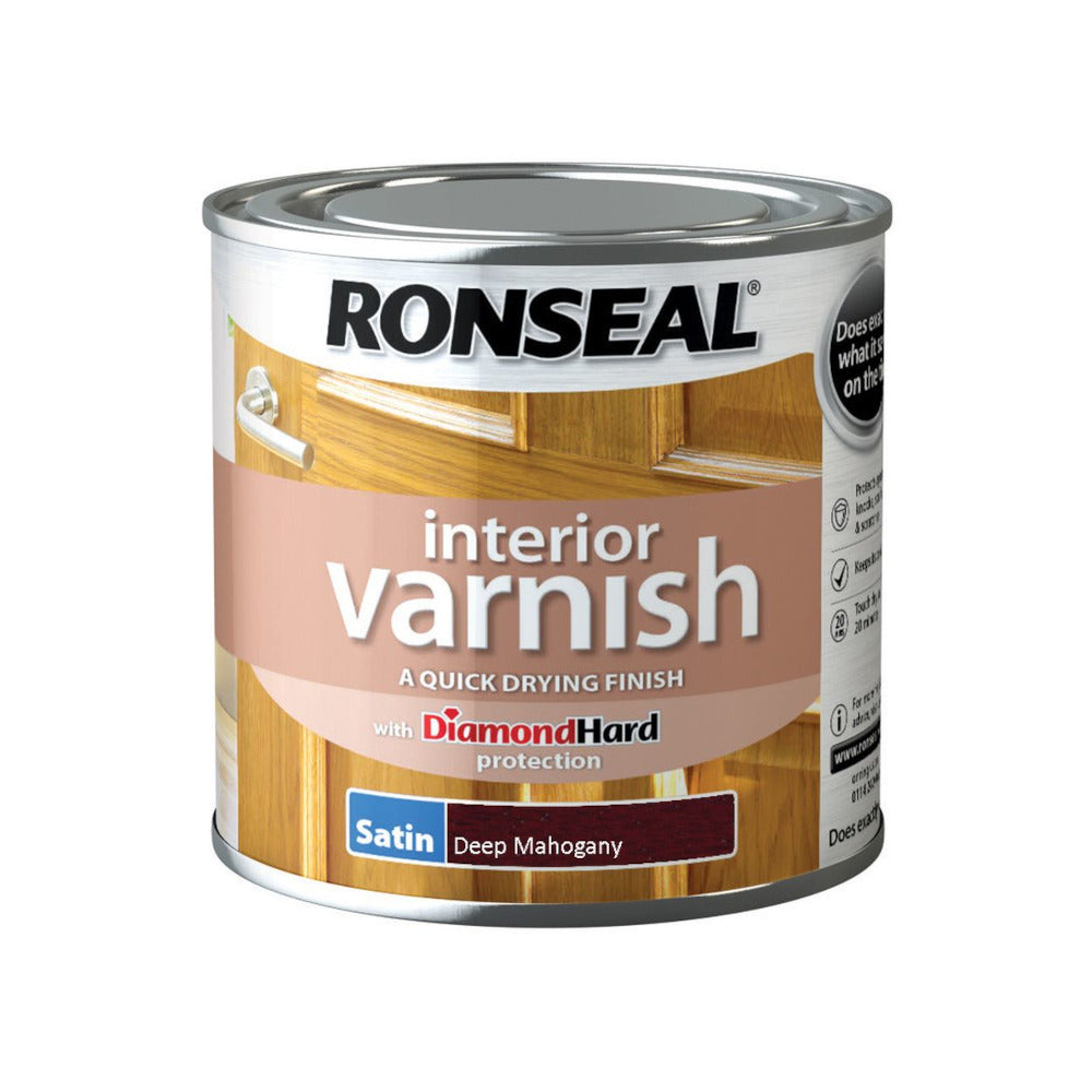 Ronseal Interior Varnish Deep Mahogany Satin 250ml