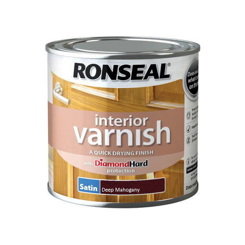 Ronseal Interior Varnish Deep Mahogany Satin 250ml