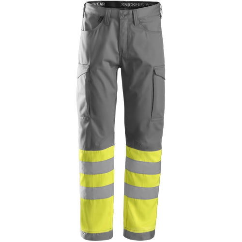 Snickers - Service, Transport Trousers Class 1 - Grey/High Visibilty Yellow