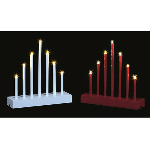 Premier Decorations - 7 Light Candlebridge - Red & White - 2 Assorted