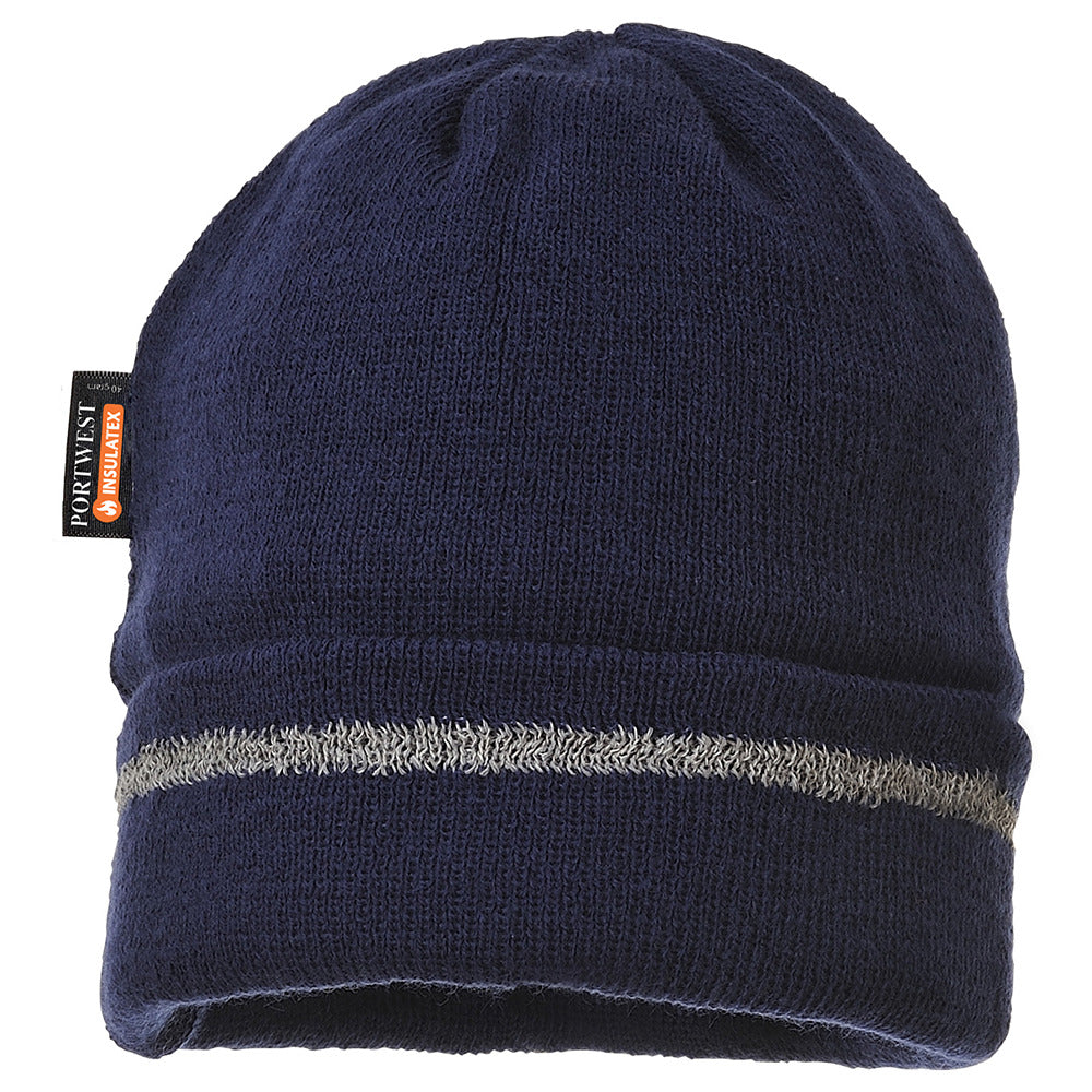 Portwest - Reflective Trim Knit Hat Insulatex Lined - Navy