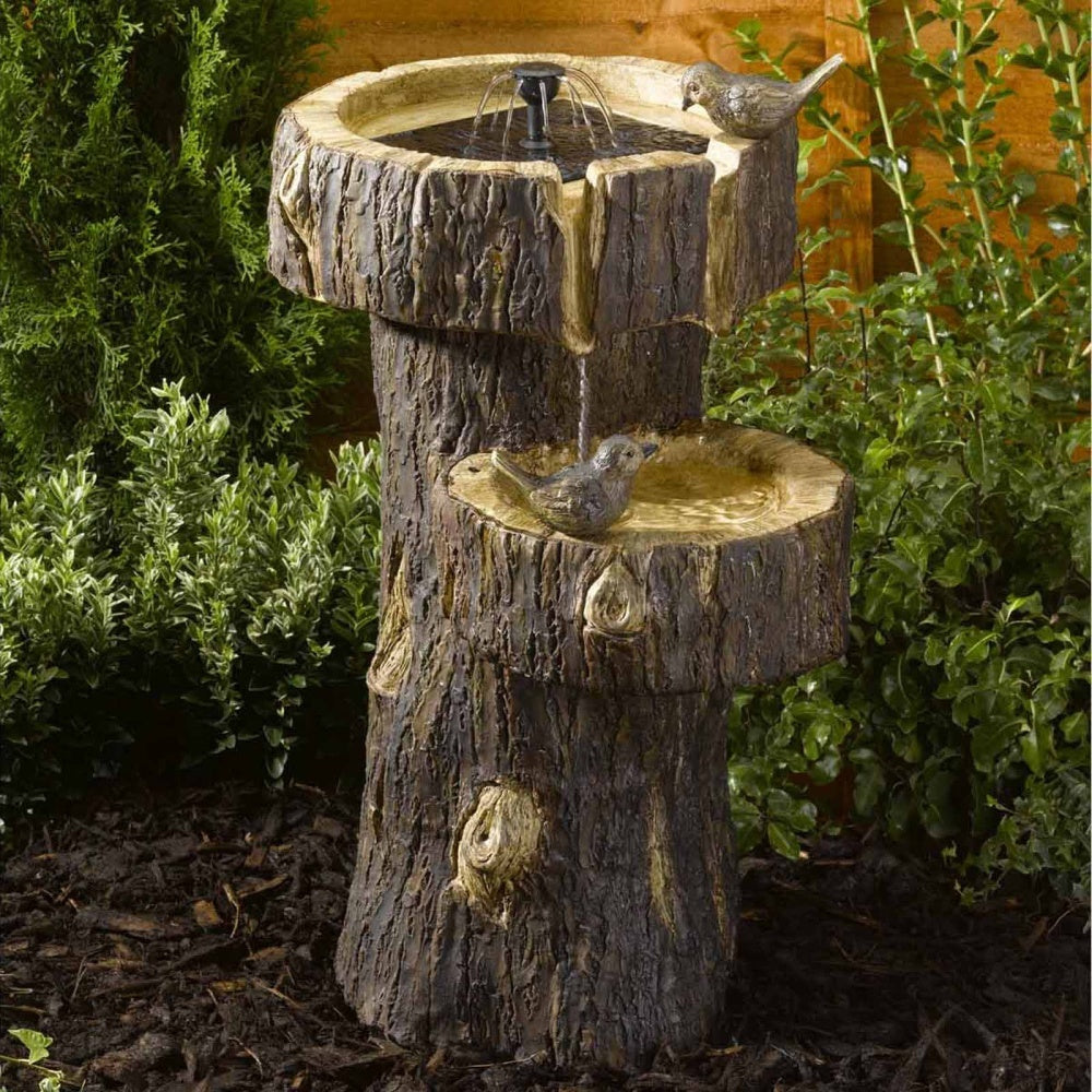 Smart Solar - Treetrunk Birdbath