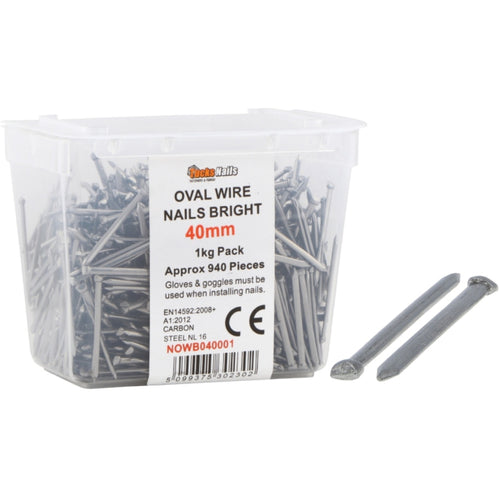 Tucks - 40mm Oval Wire Nails Galvanised 1kg Tub