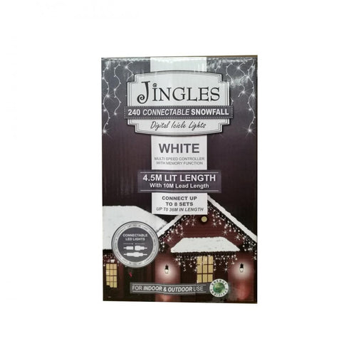 Jingles - 240 Connectable LED Snowfall Icicle Lights - White
