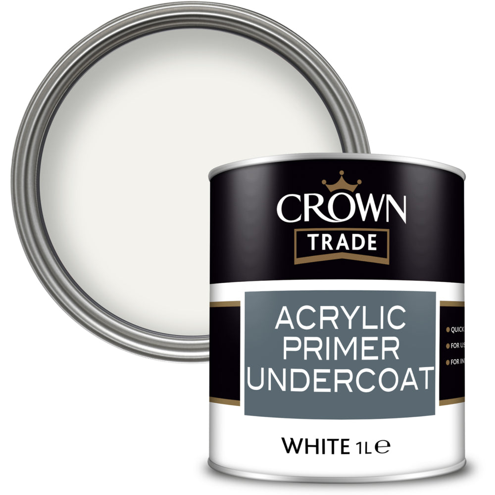 Crown Trade Acrylic Primer Undercoat White 1L