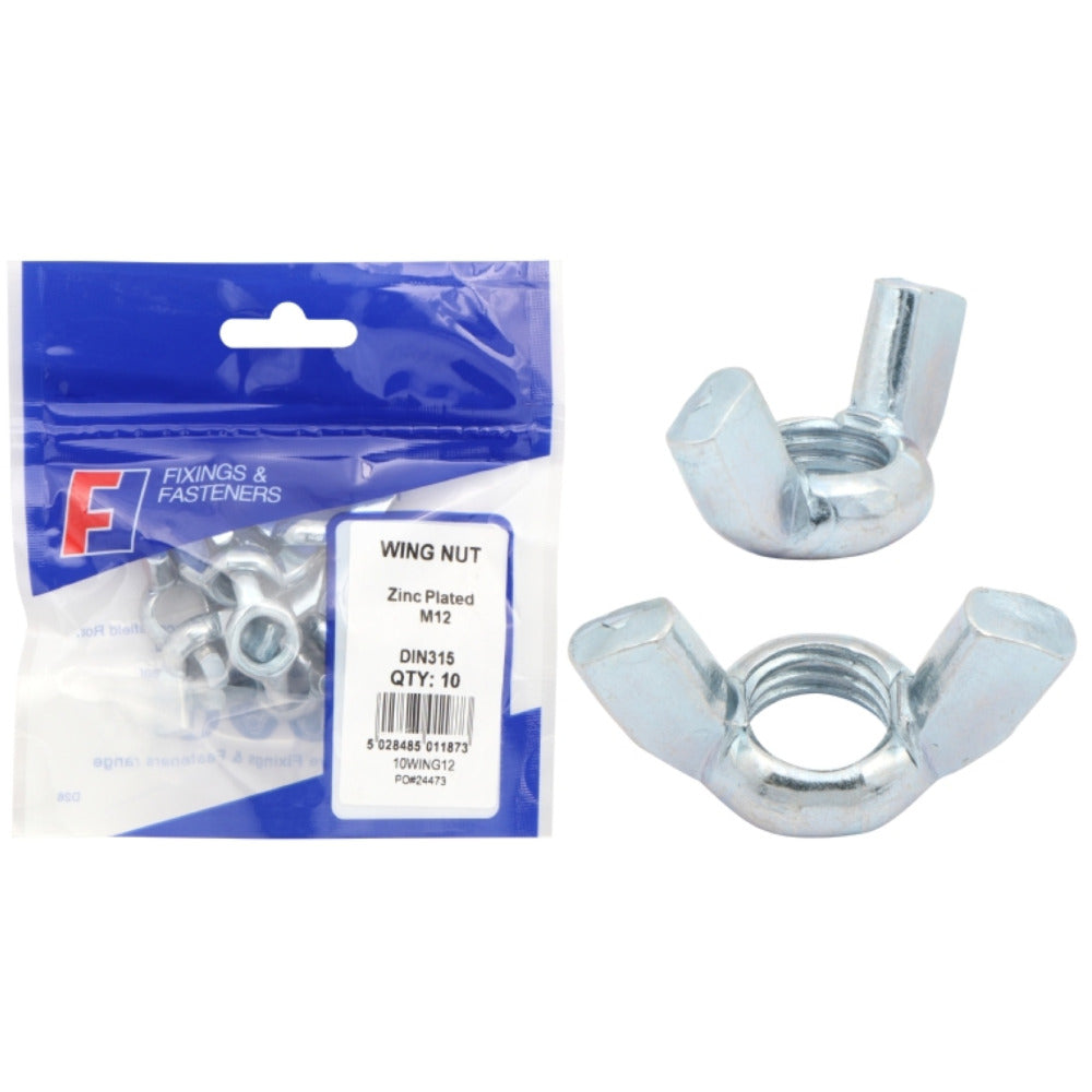ForgeFix Prepack Wing Nut Zinc Plated M10 (Bag10)