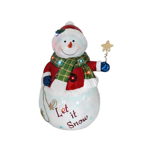 National Tree Company - LED \Let it Snow\ Snowman  -15in - Multi-Coloured