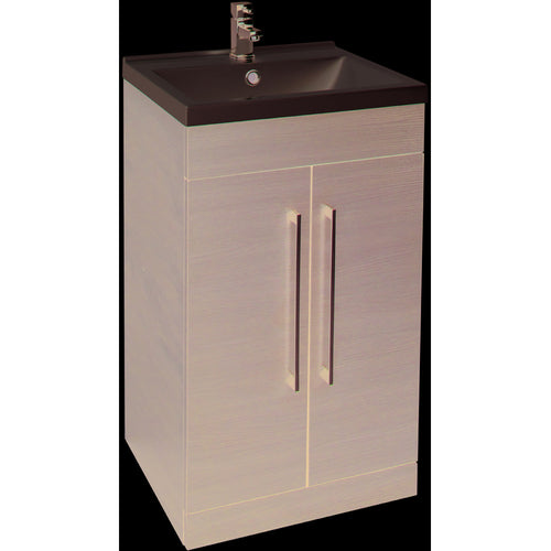 2 Door Vanity Unit & Washbasin Matt Black - 50cm