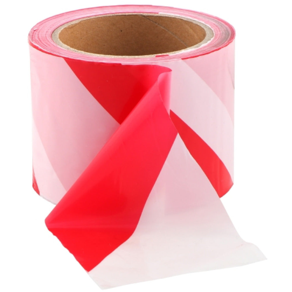 Posamo Barrier Tape Red White 80mmx100m