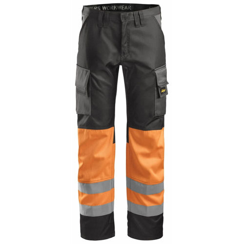 Snickers - High-Vis Trousers Class 1 - Muted black\\High vis orange