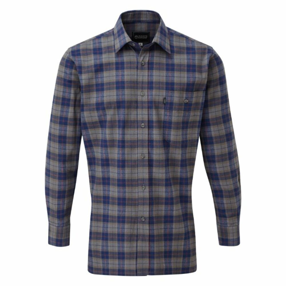 Fort Salford Cotton Long-Sleeved Shirt Grey - L