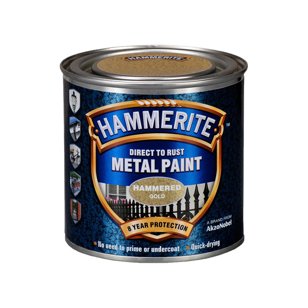 Hammerite Metal Paint Hammered Gold 250ml