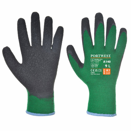 Portwest - Thermal Grip Glove - Latex - Green/Black