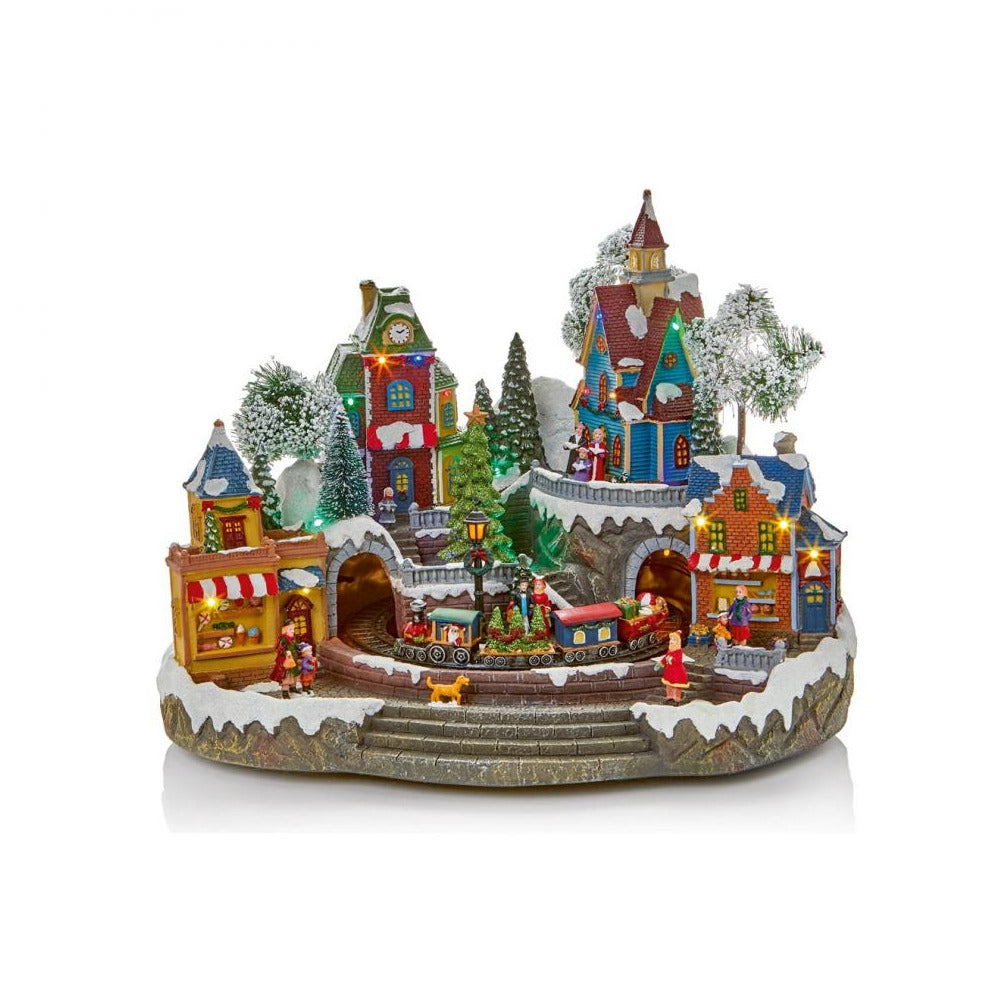 Solo Concepts Ltd - LED Musical Christmas Village Scene - 45cm - Multi-Coloured