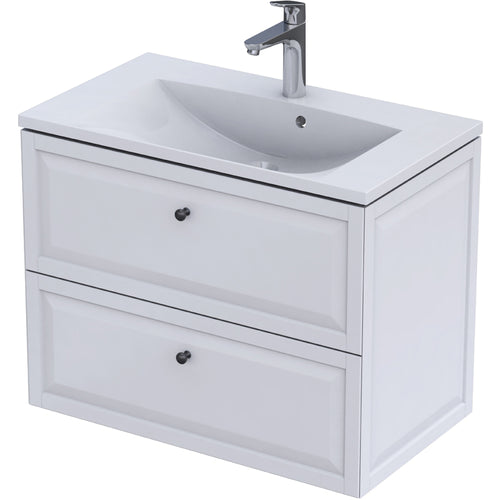 Chatsworth 80cm 2 Drawer Vanity Unit - Matt White