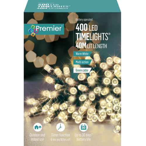 Premier - 400 LED Battery Operated Timelights - Warm White