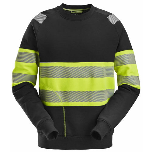 Snickers - High-Vis, Class 1 Sweatshirt - Black\\High Vis Yellow