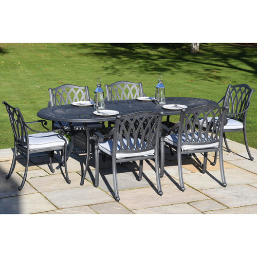 Florence 6 Seater Cast Aluminium Oval Set