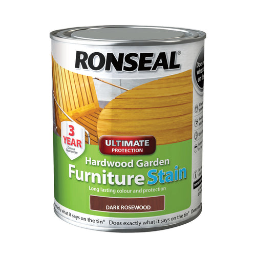 Ronseal Ultimate Protection Hardwood Garden Furniture Stain Dark Rosewood 750ml