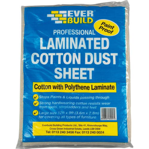 Everbuild Laminated Cotton Dust Sheet - 3.67m x 2.74m