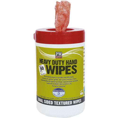 Portwest - Heavy Duty Hand Wipes (50 Wipes) - Orange